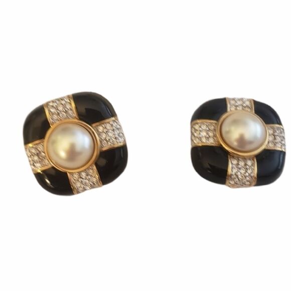 SWAROVSKI  crystal pearl enamel 18k electroplate - Picture 2 of 4